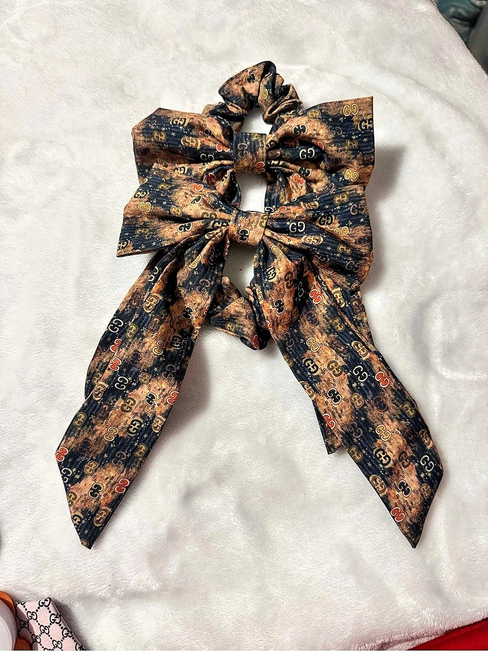 2 Hair Tie Bow Scrunchie Set